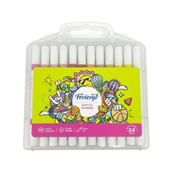 Fevicryl Acrylic Markers - Multi-Surface Dual Tip - 24 Shades